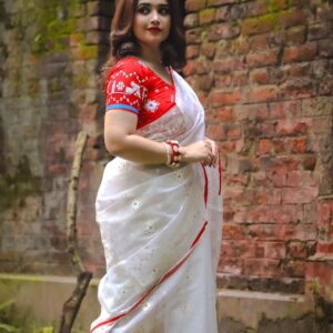উন্নত মানের হাফ সিল্ক শাড়ি